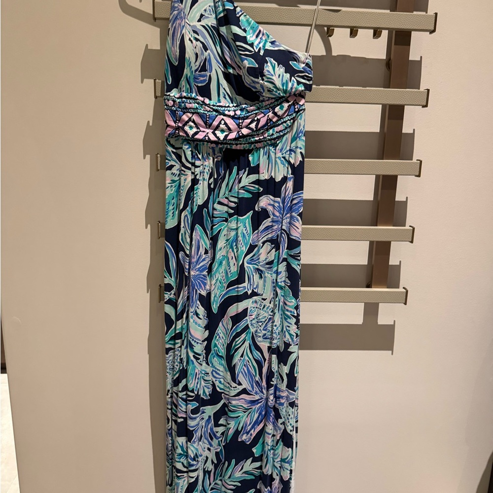 Lilly Pulitzer Vibrant Blue and Pink Patterned Dress